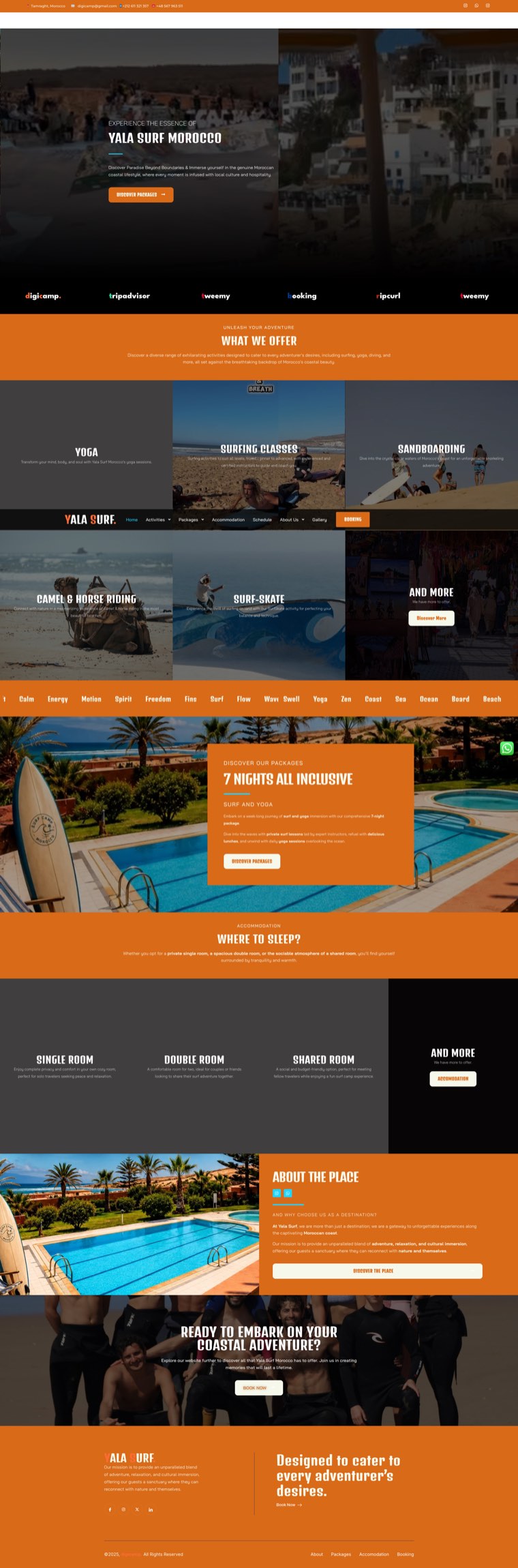 Yala Surf Morocco — site réalisé avec Digicamp